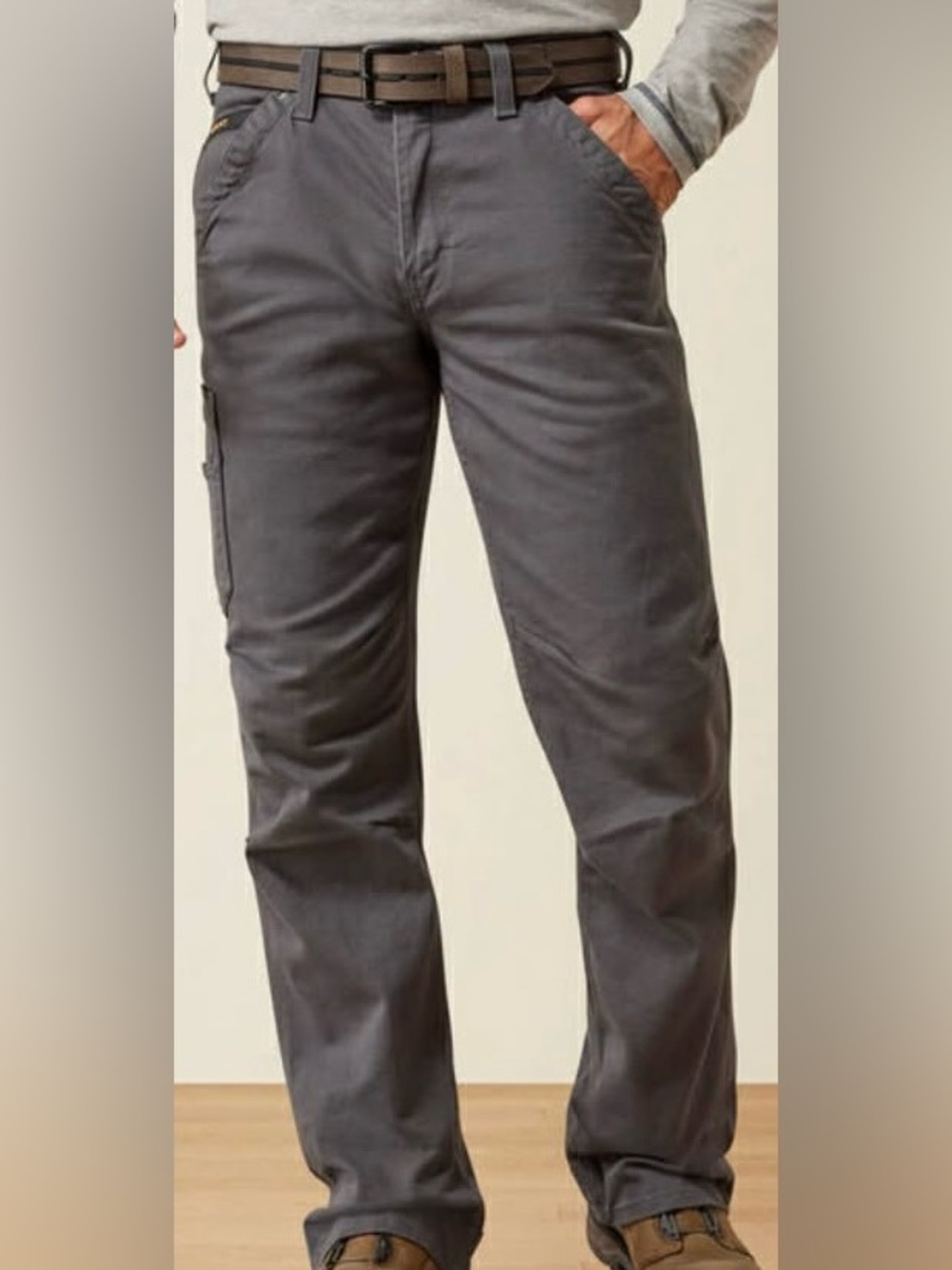 Ariat Rebar M4 Relaxed DuraStretch Charcoal Washed Dungaree Boot Cut Pants 34/34